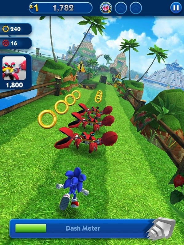 Sonic Dash MOD APK features screenshot