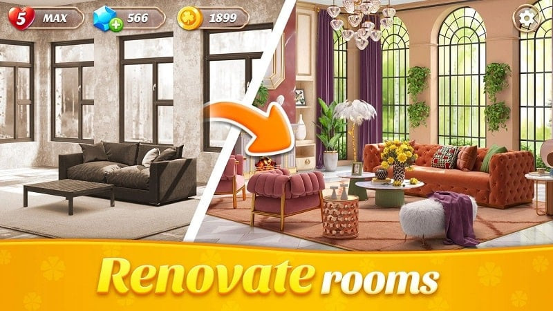 Space Decor: Villa MOD APK puzzle level