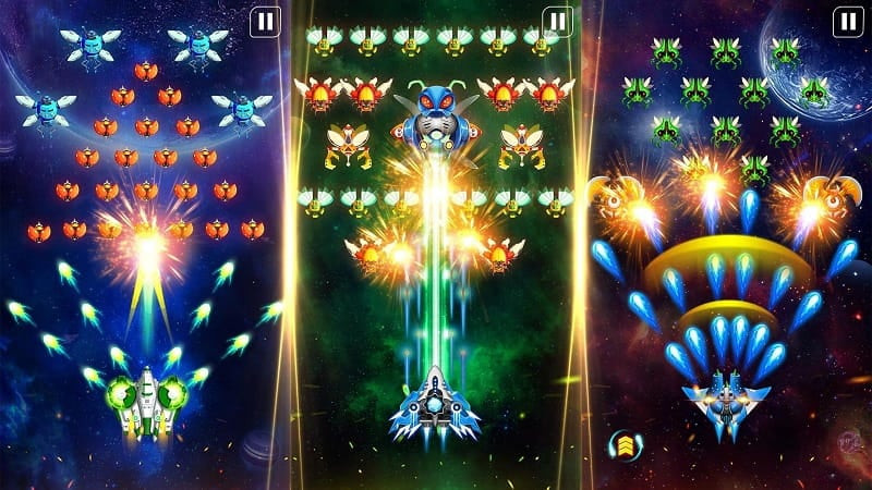 Space Shooter MOD APK screenshot showcasing in-game graphics