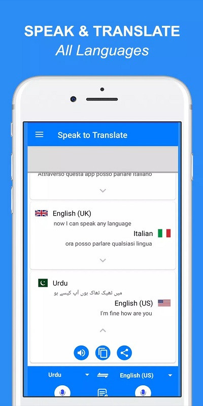 Speak and Translate app features