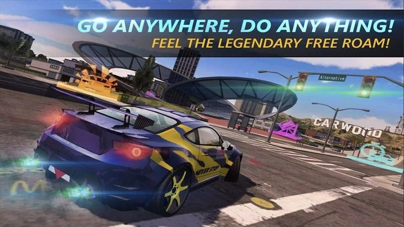 Speed Legends Car Driving Sim apk - Hình ảnh một gara ô tô với nhiều loại xe đua khác nhau