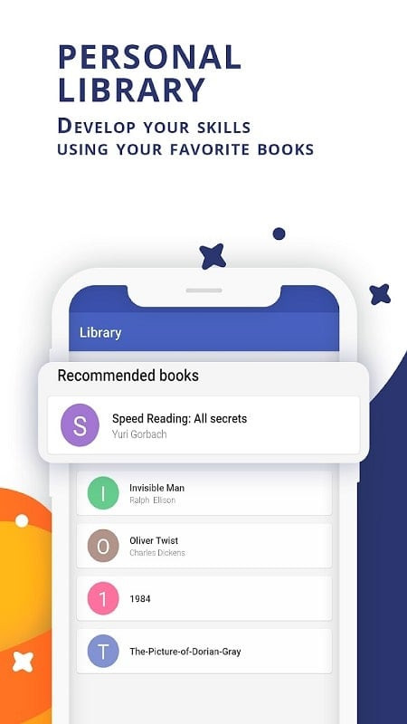 Speed Reading MOD APK interface showing timed reading exercise