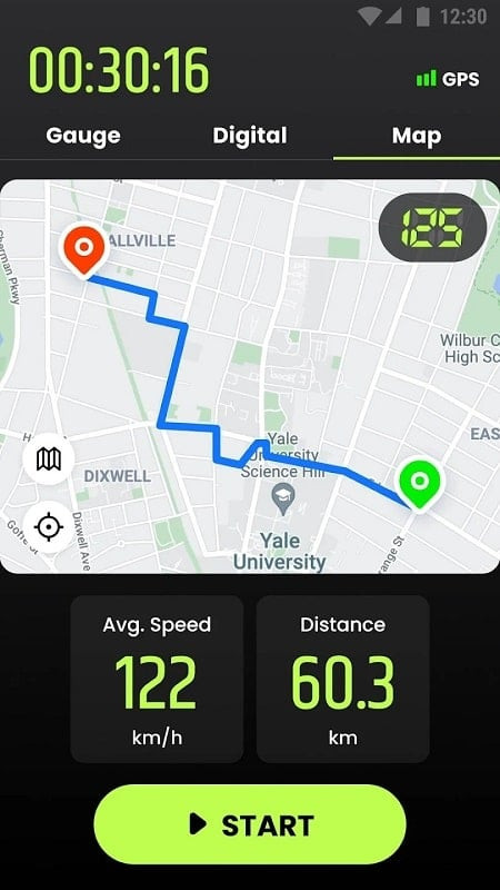 Speedometer MOD APK speed tracking interface