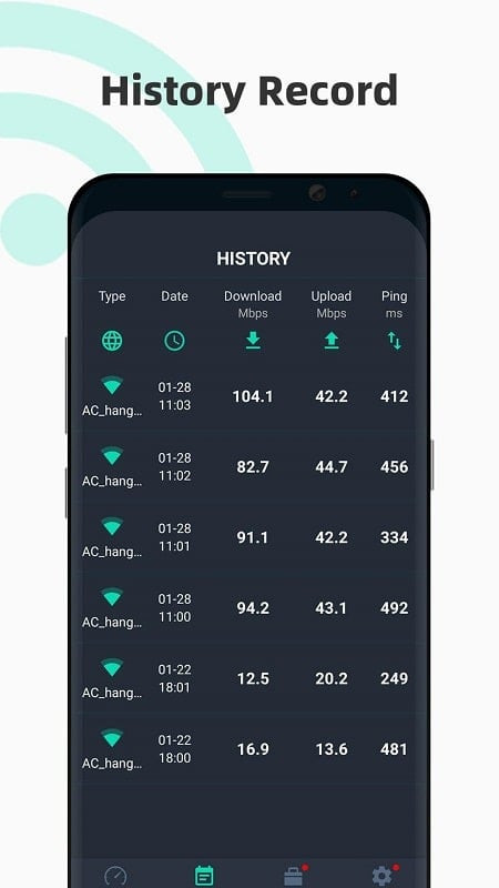 SpeedTest Master MOD APK interface showing test results