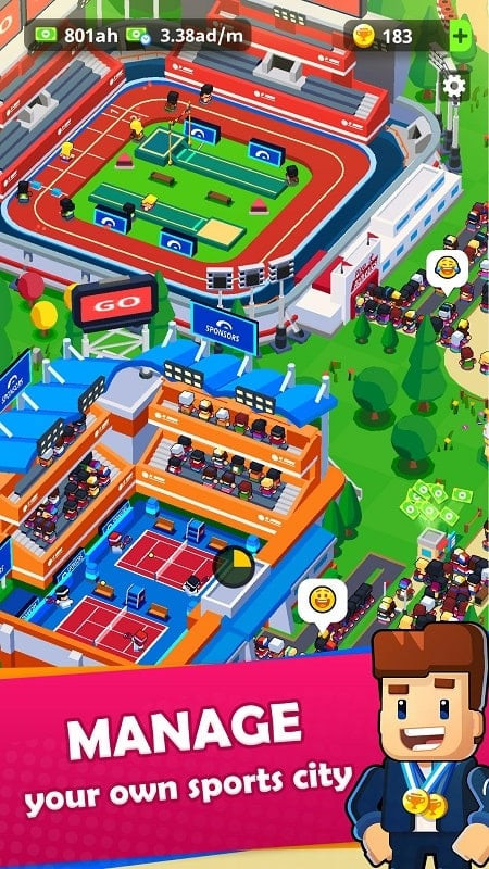 Sports City Tycoon gameplay screenshot