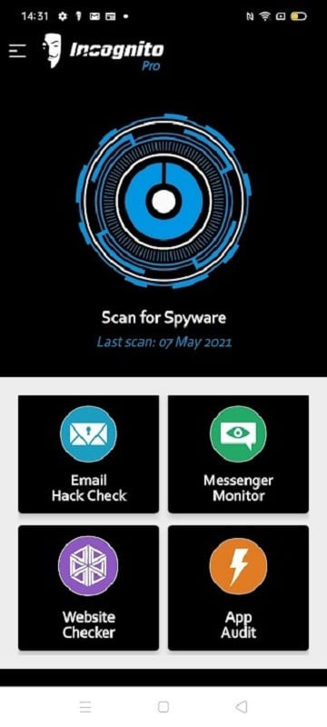 Spy Scanner detecting spyware