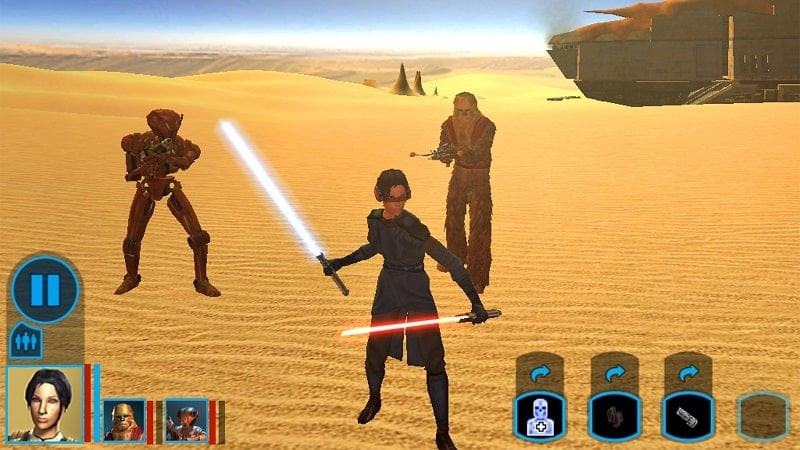 Exploring planets in Star Wars KOTOR mod apk