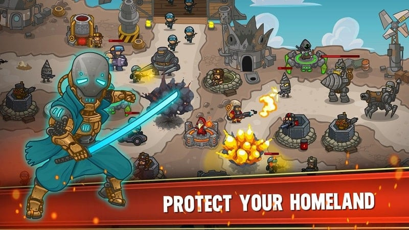 Steampunk Defense level selection screenshot