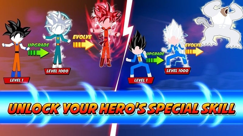 Goku transformed in Stickman Battle Fight