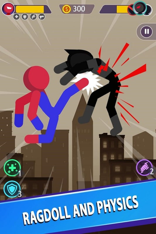 Stickman Battle: Fighting Game hero unlock screen