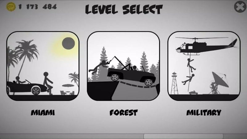 Stickman fighting with modern weapons in Stickman Destruction 3 Epic