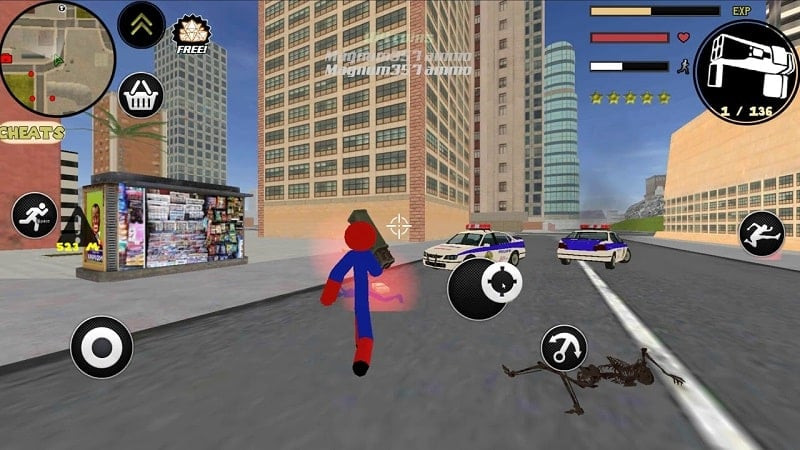 Stickman Spider Rope Hero using weapons