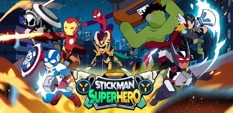 Stickman Superhero đang chiến đấu với kẻ thù