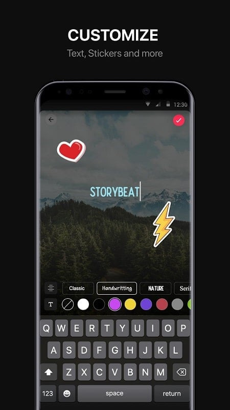 StoryBeat app screenshot demonstrating music video creation