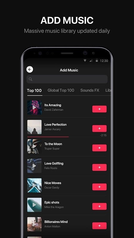 StoryBeat app screenshot showcasing available music genres