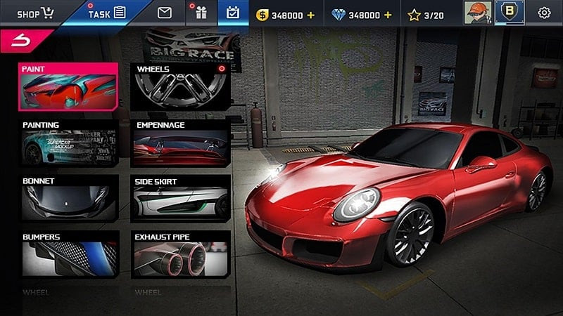 Street Racing HD car customization screenshot