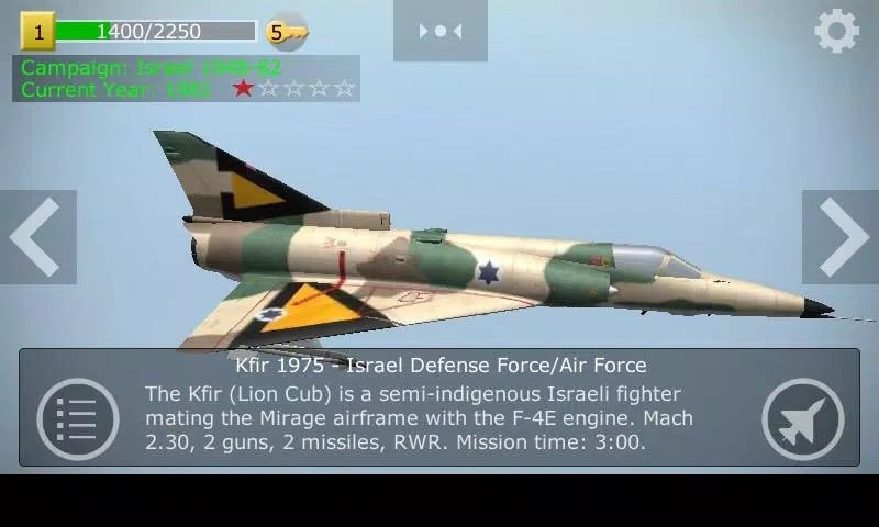 Strike Fighters gameplay screenshot showing a dogfight