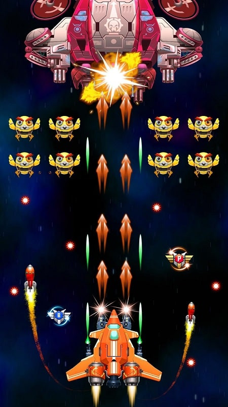 Strike Galaxy Attack Mod APK Boss Battle