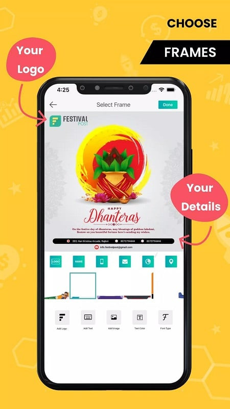 Using editing tools in Festival Poster Maker MOD APK