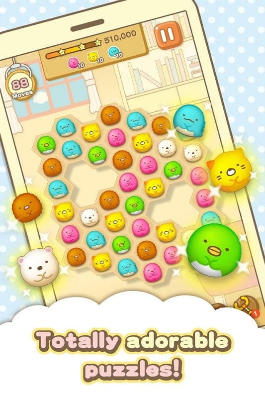 Character customization in Sumikko Gurashi Puzzling Ways