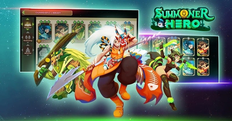 Different heroes in Summoner Hero MOD APK