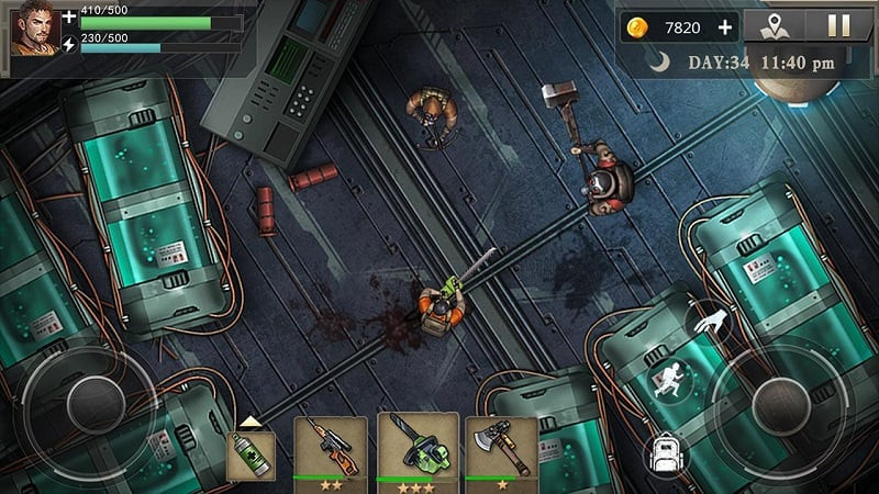 Player fighting zombies in Survival Ark Zombie Plague Island PRO mod apk