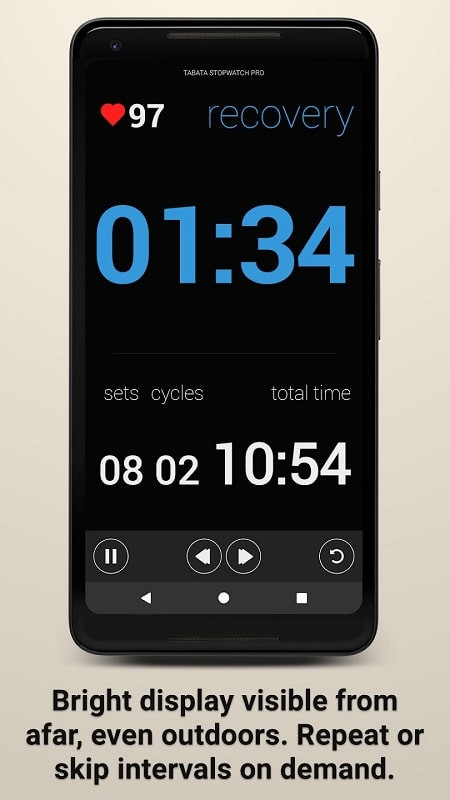 Tabata and HIIT Timer MOD APK interface