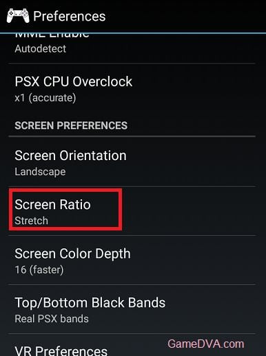 Screen ratio settings in ePSXe