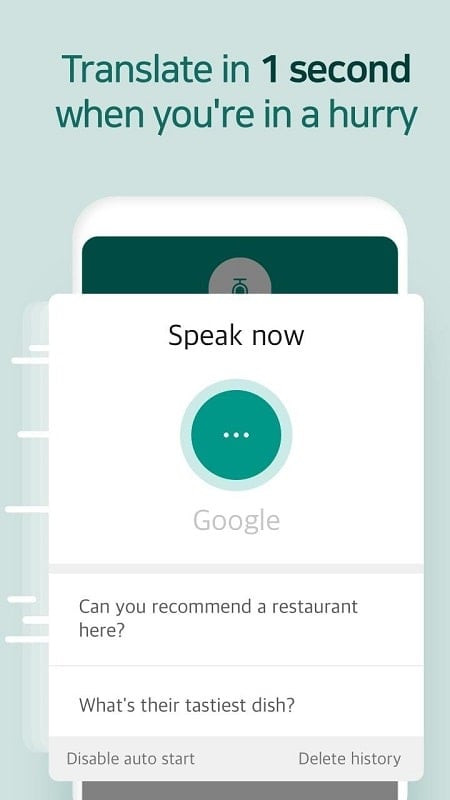 Talking Translator MOD APK giao diện đơn giản