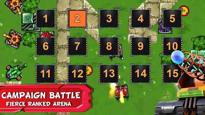 Tank Battles 2D Weapon Upgrade Screenshot