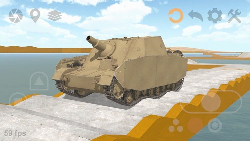 Tank firing its cannon in Tank Physics Mobile Vol.2 mod