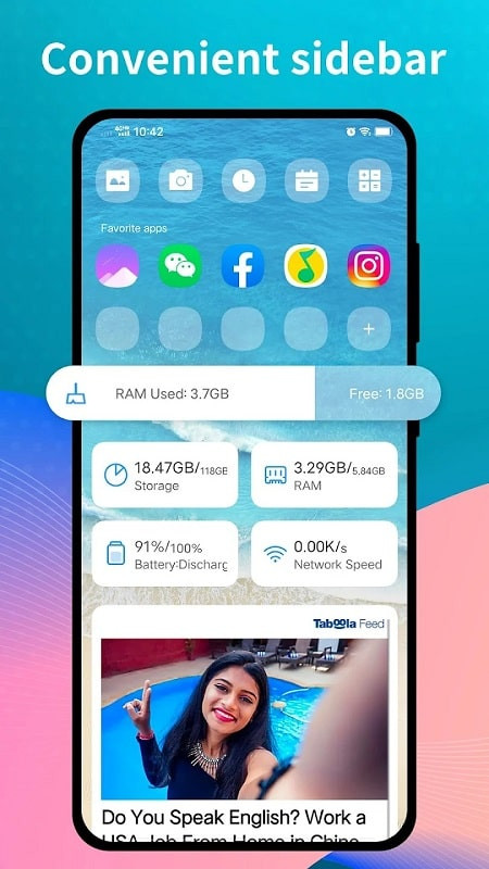 Thanh bên tiện lợi trong Cool R Launcher