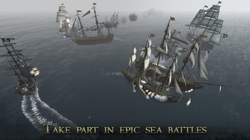 The Pirate: Plague of the Dead MOD APK gameplay screenshot showing ship combat