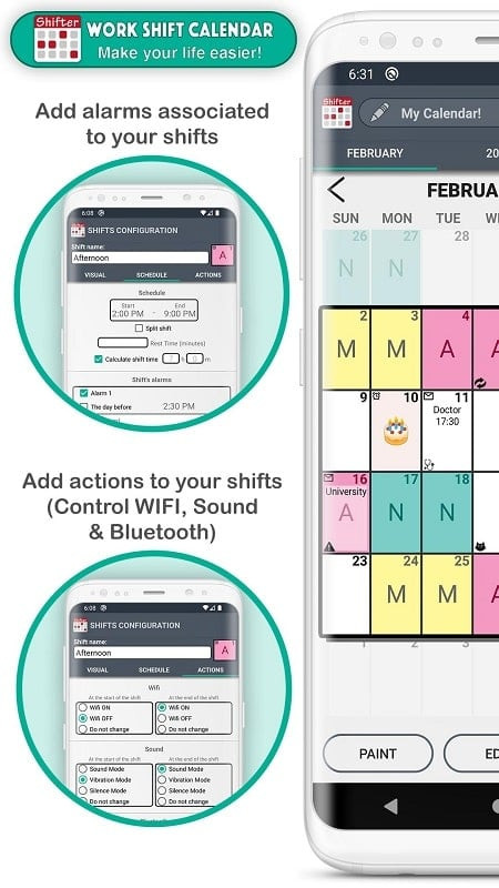 Adding Notes in Work Shift Calendar MOD APK