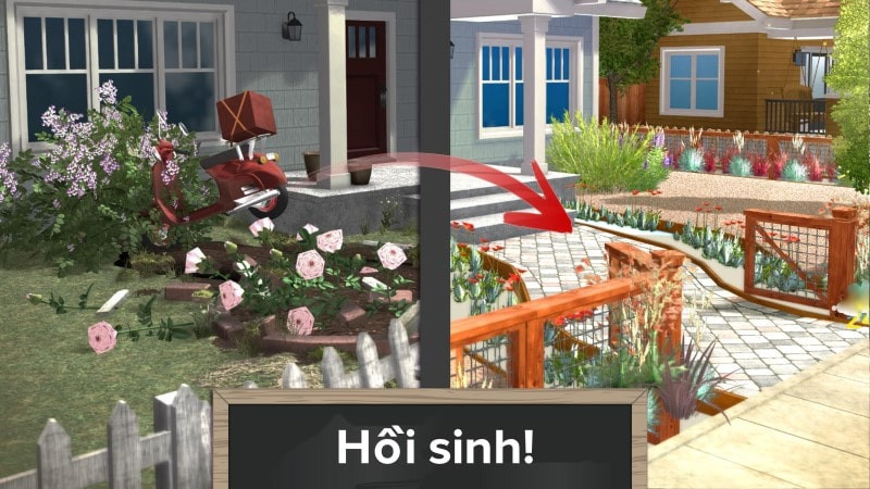 Thiết kế khu vườn trong mơ với Dream Garden Makeover MOD APK