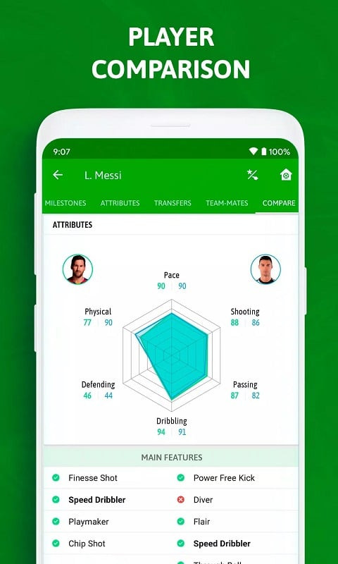 Thông tin đội bóng trên BeSoccer MOD APK