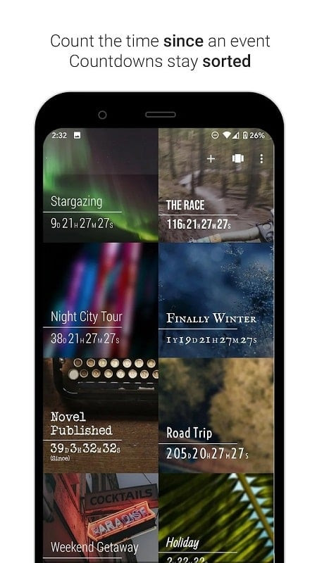 Timeline view in Time Until MOD APK