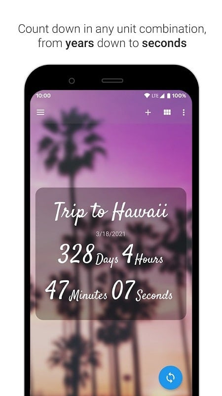 Setting reminders in Time Until MOD APK