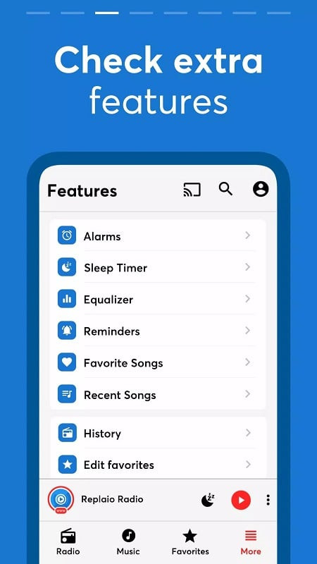 Sleep timer feature on Replaio