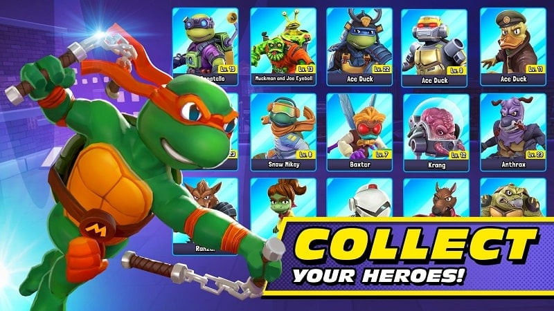 TMNT: Mutant Madness character selection screen