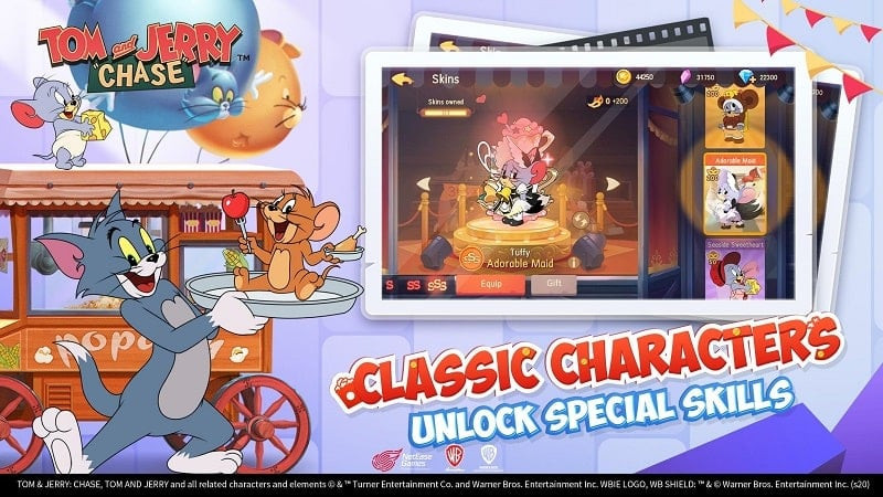 Tom and Jerry: Chase game mode selection screen