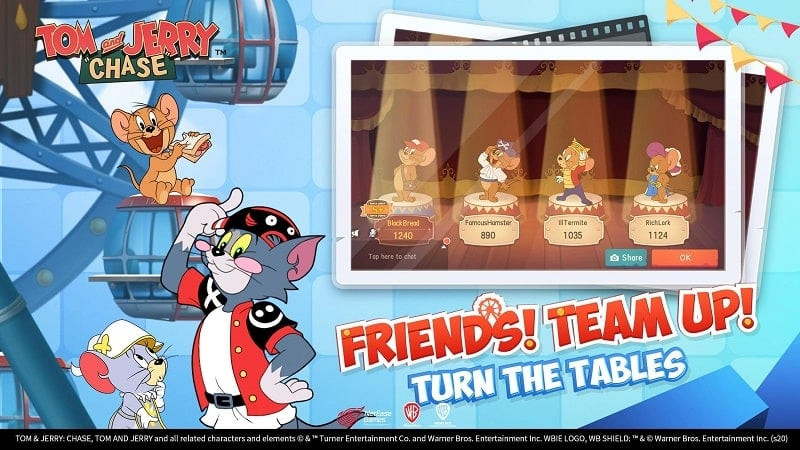 Tom and Jerry: Chase character selection screen