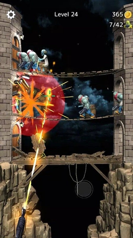 Tower Gunner MOD APK screenshot showing gameplay