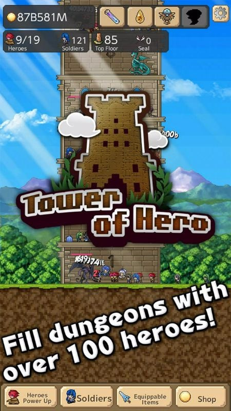 Tower of Hero MOD APK gameplay screenshot