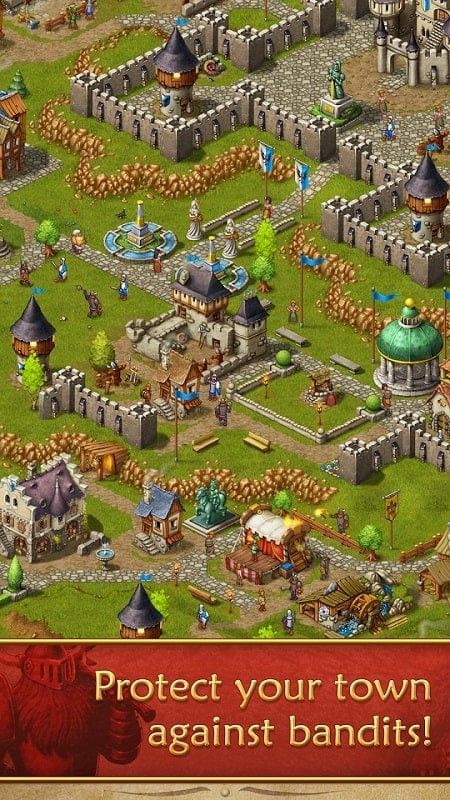 Townsmen gameplay screenshot showing soldiers