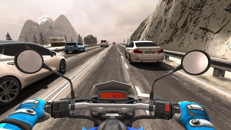 Traffic Rider MOD APK interface screenshot