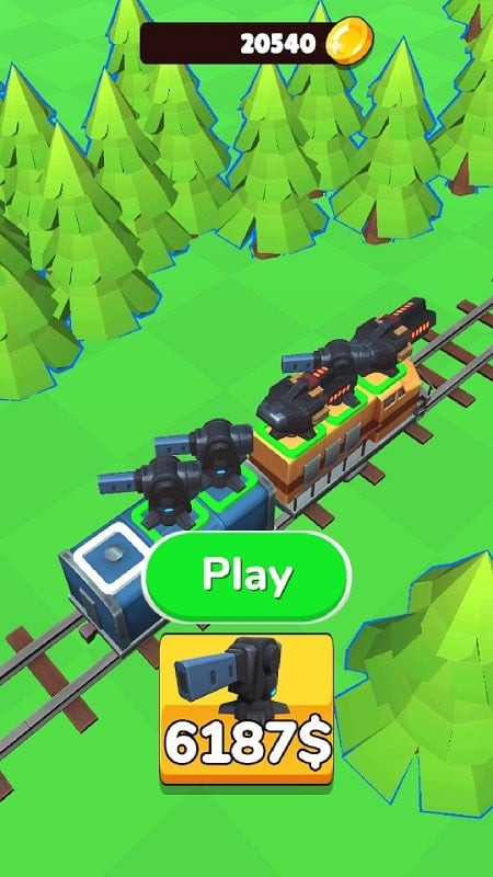 Train Adventure MOD APK screenshot showing unlimited gold