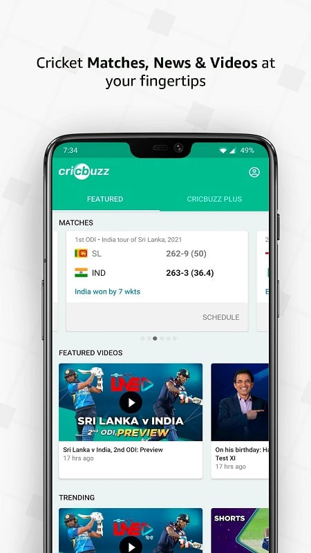 Trận đấu cricket trên Cricbuzz Mod APK