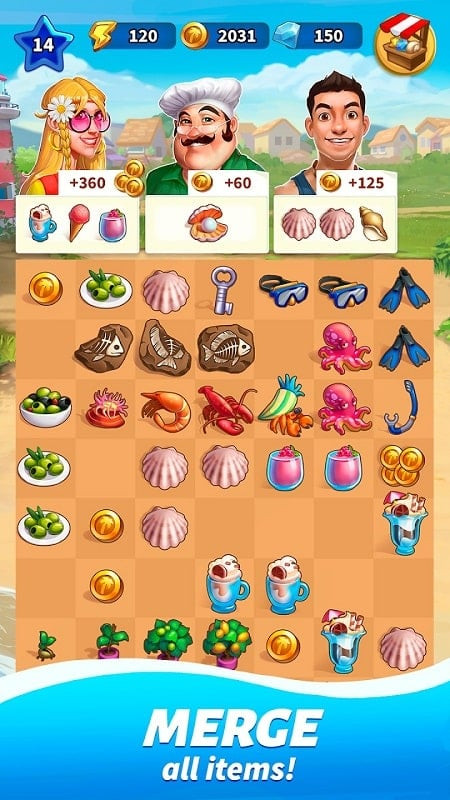 Merging items in Travel Town MOD APK