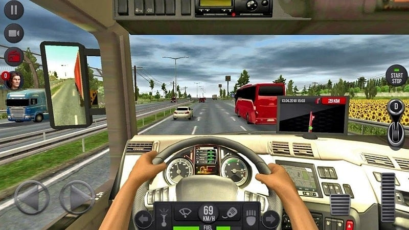 Truck driving on a road in Truck Simulator: Europe